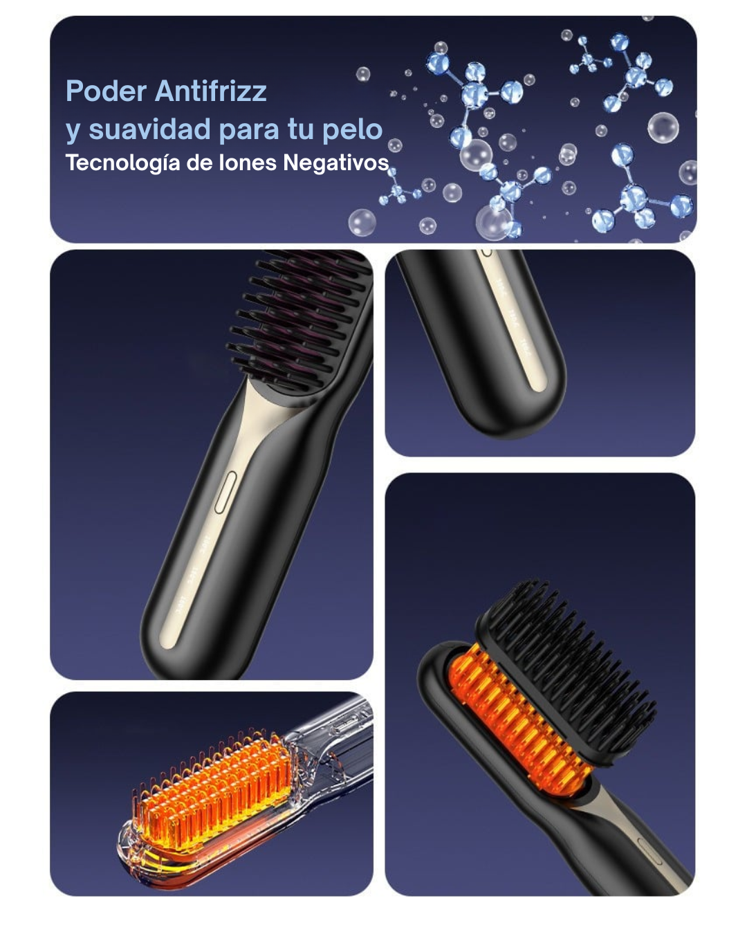 Cepillo Alisador Portátil inalámbrico